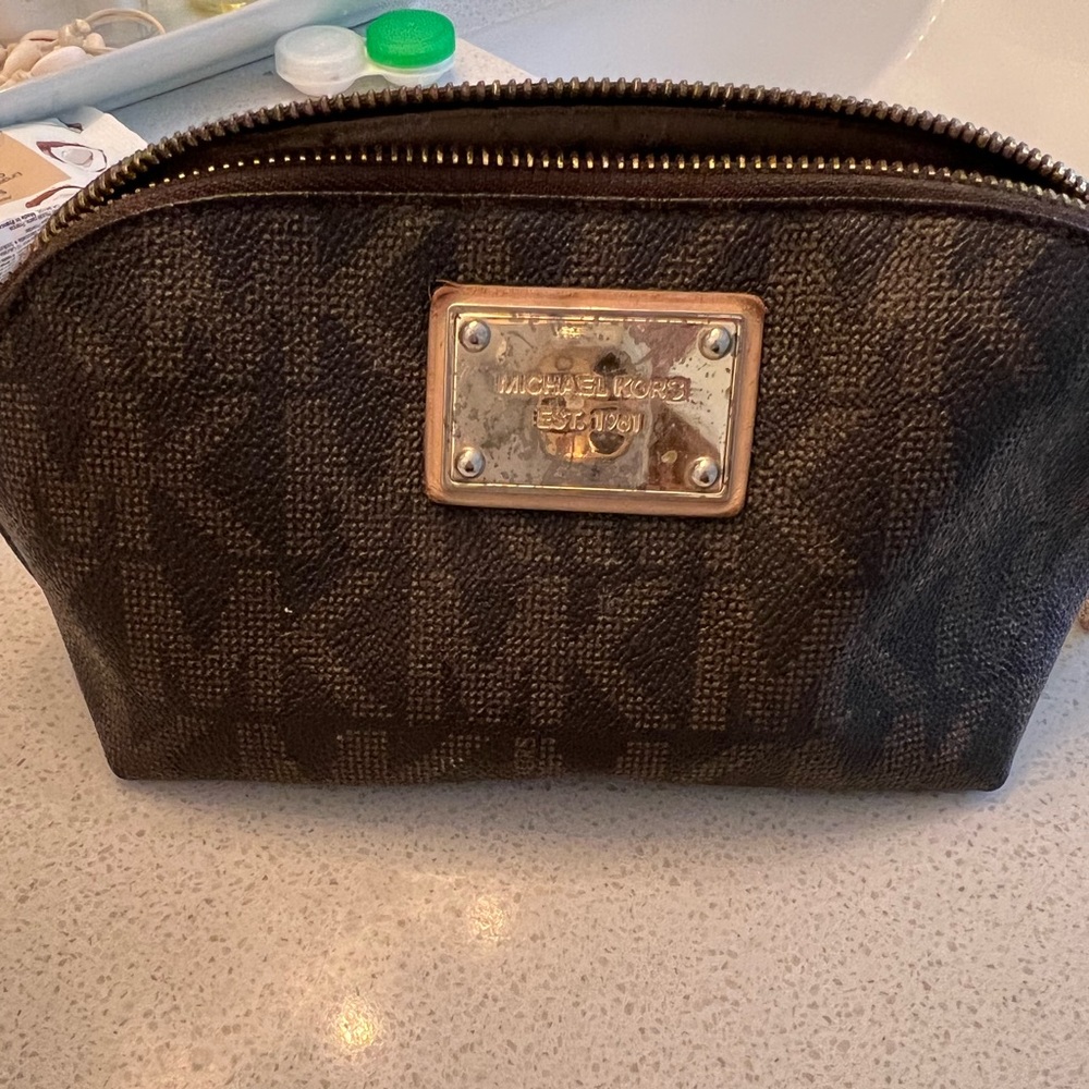 Authentic Michael Kors make up / cosmetic bag. Used